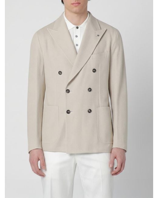 Tagliatore Natural Cotton Double-Breasted Blazer for men
