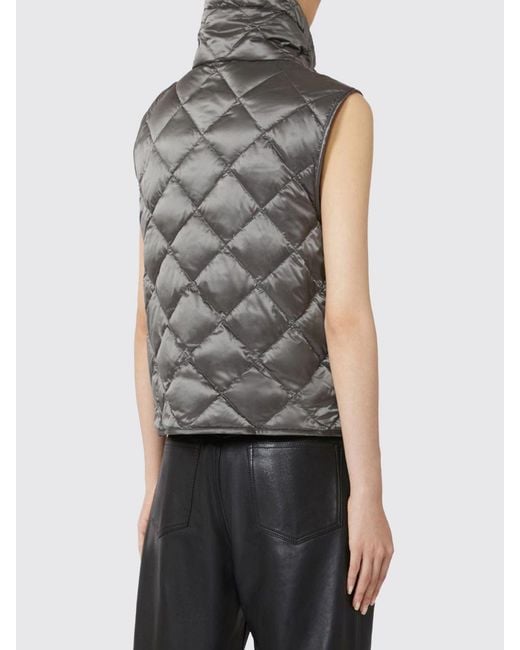 Max Mara Gray Water-Repellent Quilted Padded Vest