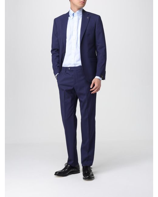 Manuel Ritz Blue Single-Breasted Suit for men