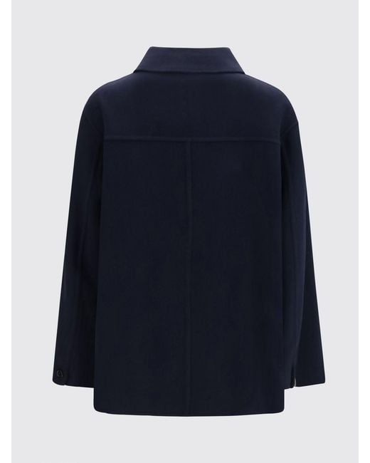 Max Mara Blue Single-Breasted Short Coat