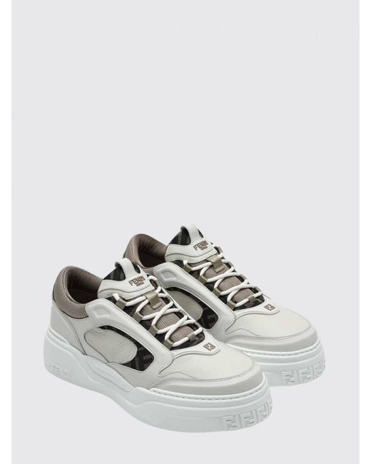 Fendi White Force Leather Sneakers for men