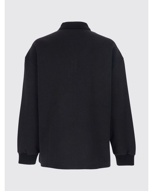 Amiri Blue Relaxed Fit Long-Sleeve Cotton-Blend Polo With Contrast Logo for men