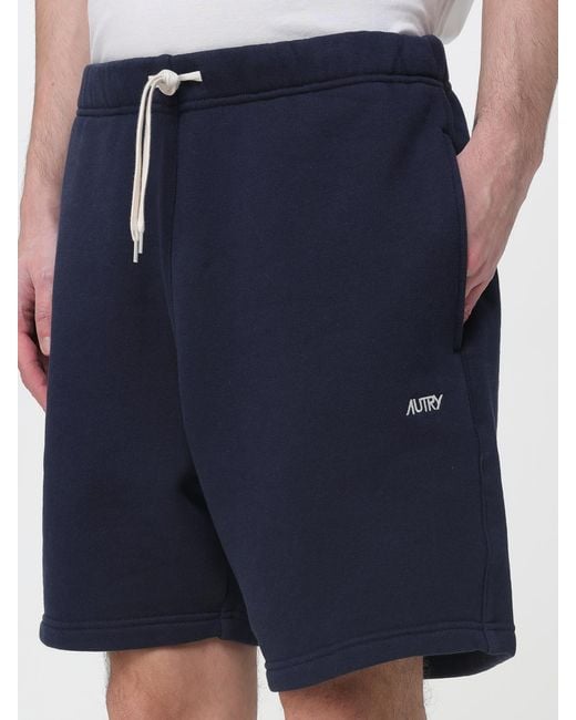 Autry Blue Cotton Jogging Shorts for men