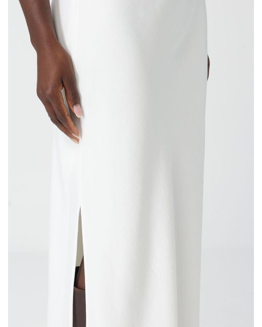 Brunello Cucinelli White Long Linen Skirt With Slits