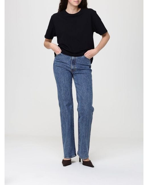 Khaite Black Cotton T-Shirts
