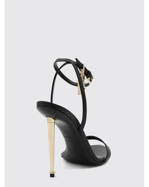 Tom Ford Black Padlock Leather Sandals