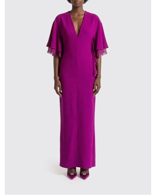 Alberta Ferretti Purple Crêpe Long Dress