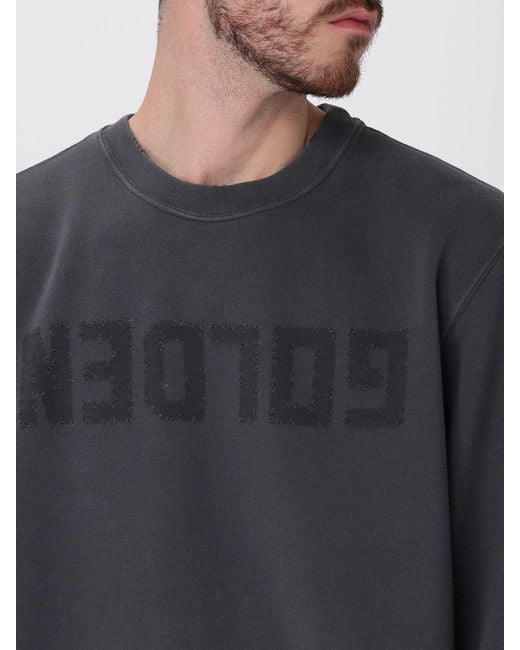 Golden Goose Deluxe Brand Gray Cotton Crew-Neck Sweatshirt With Logo for men