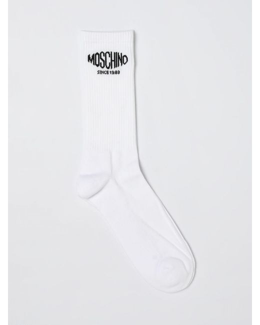 Moschino Couture White Cotton Blend Socks for men