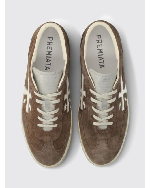 Premiata Brown David Used Suede Sneakers for men