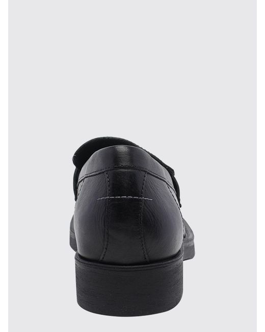 MM6 by Maison Margiela White Smooth Leather Penny Loafers With Numeric Logo for men