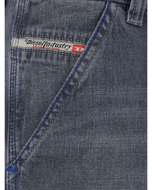 DIESEL Blue D-Livery Wide-Leg 5-Pocket Jeans for men