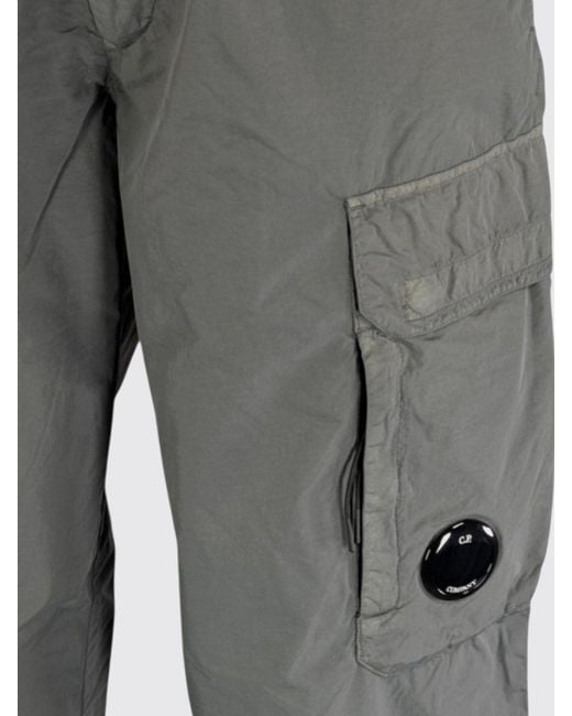 C P Company Gray Technical Fabric Cargo Trousers for men