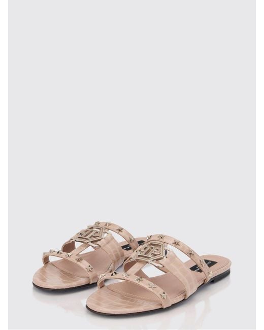 Philipp Plein White Flat Sandal