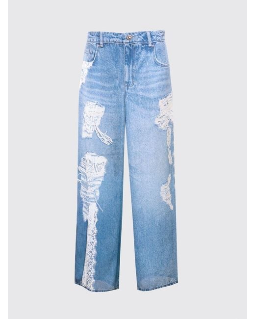 Liu Jo Blue Jeans With Lace Inserts