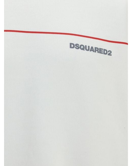 Sudadera De Algodón Con Estampado De Logo DSquared² de hombre de color White