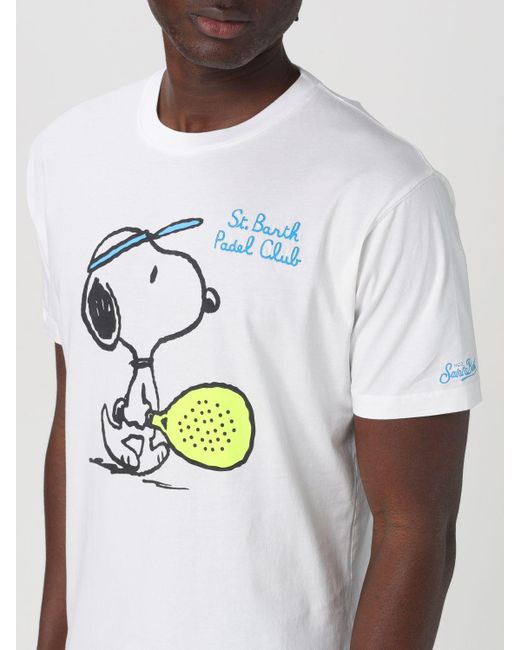T-shirt in cotone con stampa di Mc2 Saint Barth in White da Uomo