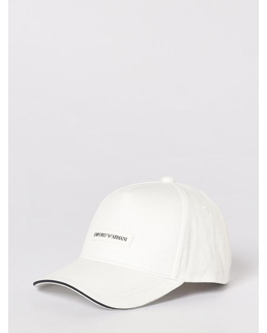 Emporio Armani White Cotton Baseball Cap for men