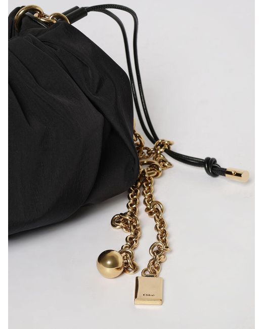 Chloé Black ChloÉ Plissé Ruched Fabric Clutch