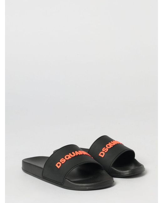 DSquared² White Rubber Sliders for men