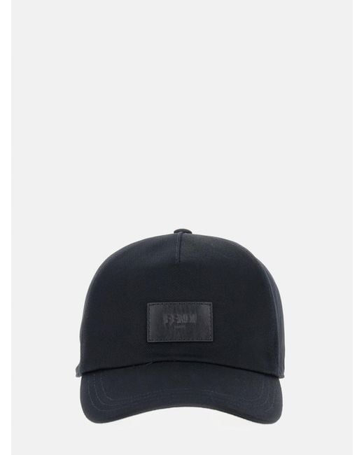 Fendi Blue Cotton Hat for men