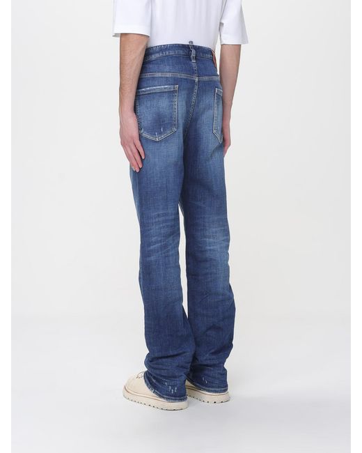 DSquared² Blue Stretch Denim Straight Jeans for men