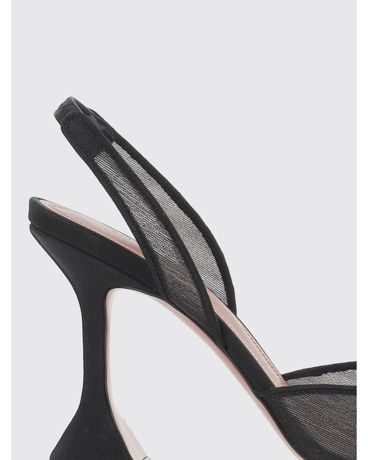 AMINA MUADDI Black Holli Mesh Nylon Slingback