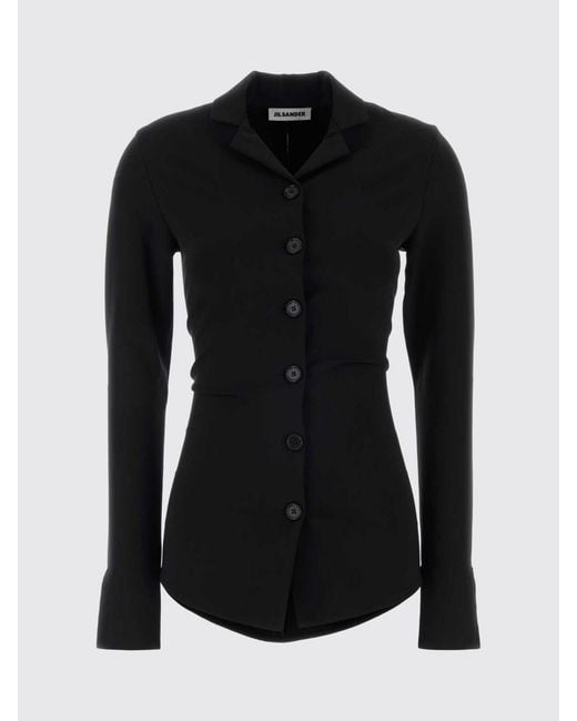 Jil Sander Black Viscose Blend Shirt