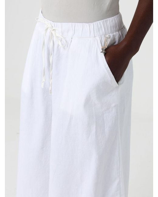 Mason's White Linen Blend Flared Trousers