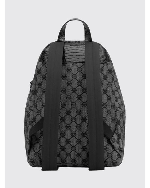 Philipp Plein Gray Backpack for men