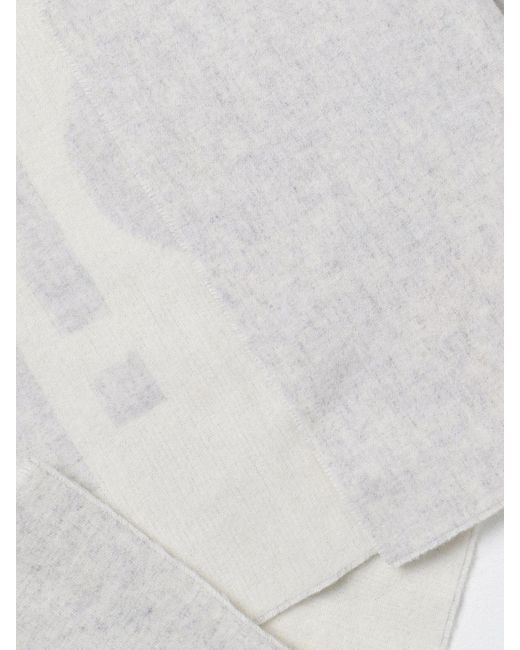 Sciarpa in lana con logo jacquard di Acne in White