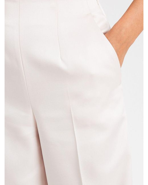 Twinset White Wide Leg Crêpe Trousers