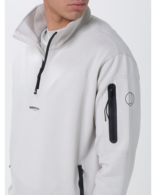 Murphy & Nye Gray High-Neck Sweatshirt With Half-Zip Closure for men