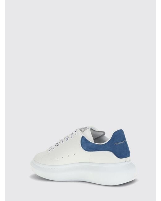 McQueen White Oversize Smooth Calf Leather Sneakers With Contrasting Heel And Chunky Sole for men