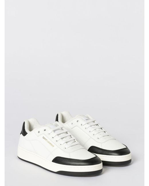 Saint Laurent White Sl/61 Leather Sneakers for men