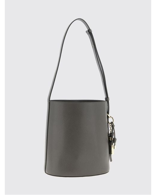 Furla Gray Roxie S Leather Bucket Bag