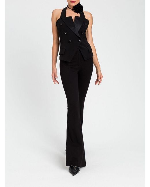 Twinset Black Double-Breasted Vest