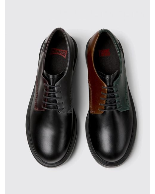 Camper Black Twins Derby Shoes