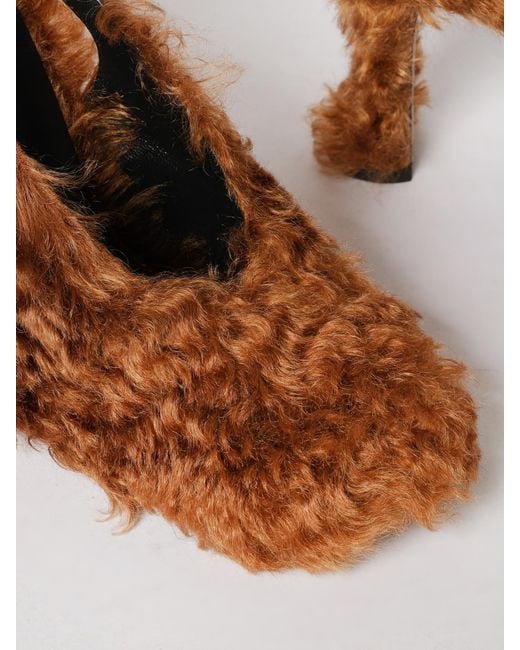 Moschino Couture Brown Mohair Slingback