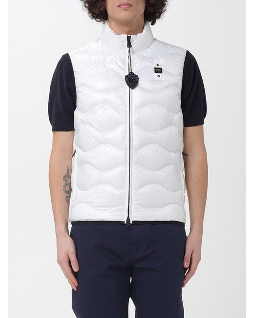Blauer White Padded Nylon Vest for men