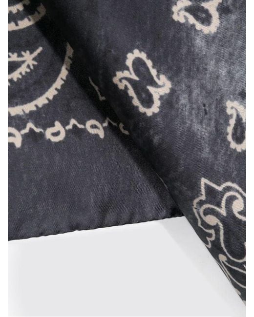 Golden Goose Deluxe Brand Gray Silk Paisley Print Scarf