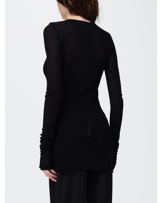 Rick Owens Black Silk And Viscose Knit Top