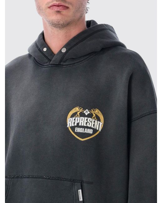Represent Black Cotton Hoodie for men