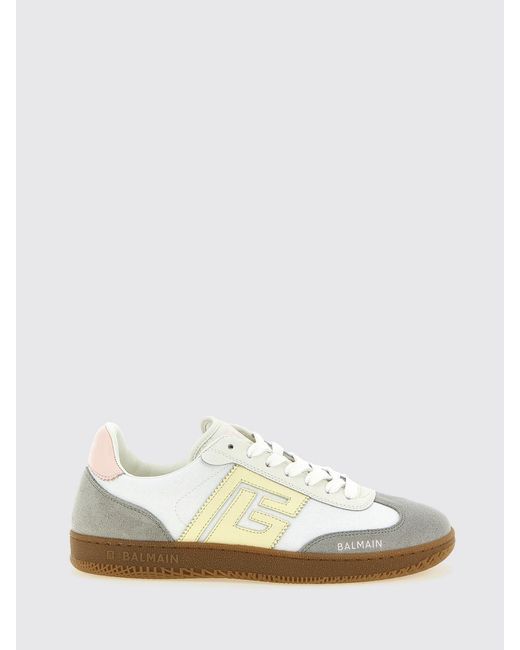 Balmain White Swan Leather Sneakers