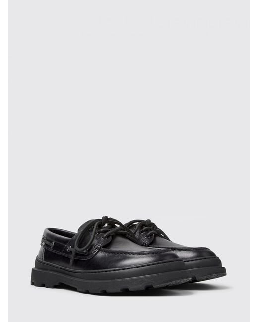 Camper White Brutus+ Leather Boat Shoes for men
