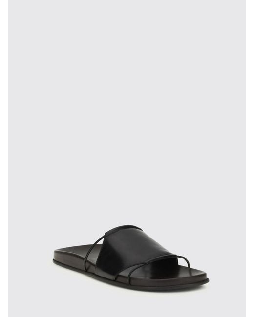 The Row White Vivienne Leather Sliders