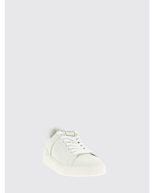 Balmain White B-Court Leather Sneakers for men
