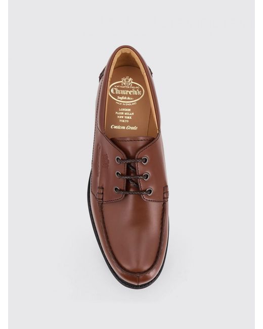 Church's Brown Pickering Polished Moc Toe Shoes for men