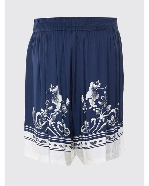 Ih Nom Uh Nit Blue Printed Viscose Shorts for men
