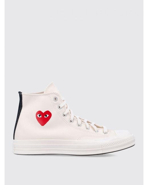COMME DES GARÇONS PLAY Pink Cotton Canvas Sneakers for men